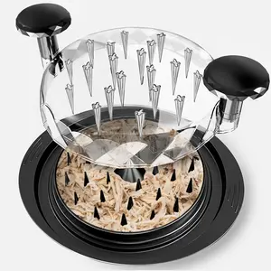 Expanded version,Chicken Shredder, 11" Large Chicken Breast Shredding Tool Twist with Non-Skid Base, Meat Shredder Machine, Ergonomic Handle, Heat Resistant, BPA Free, Suitable for Pulled Pork Beef Chicken, Red