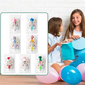 Cove Life 84 Pcs 28 Sets 4-in-1 Multicolor Retractable Ballpoint Pens Cute Cartoon Writing Pens with Cards Ideal for End-of-Year Party Favors and Kids Exchange Gifts