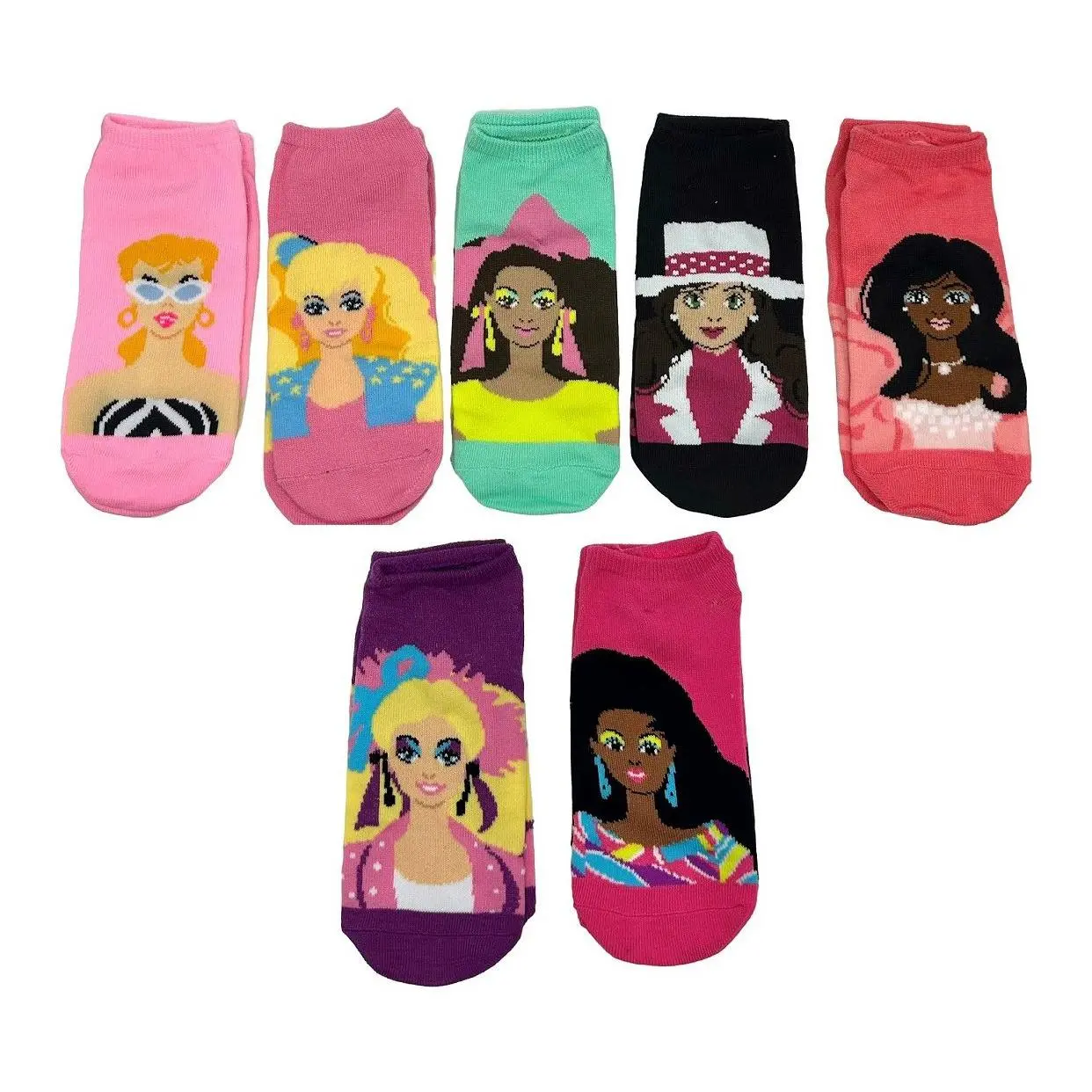 Barbie Ladies' Dreamhouse Gift Box No-Show SockSet - 7 Pair