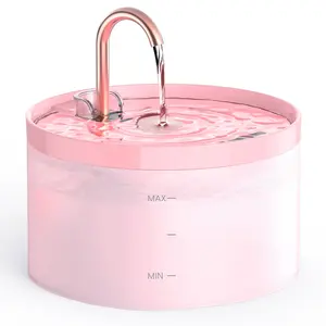 Cat Water Fountain,  67oz/2L Cat Fountain, Super Silent Pet Water Fountain, Built-in Led Light, Activated Carbon Filter, Translucent Water Tank, Suitable for Multiple Pets, Black