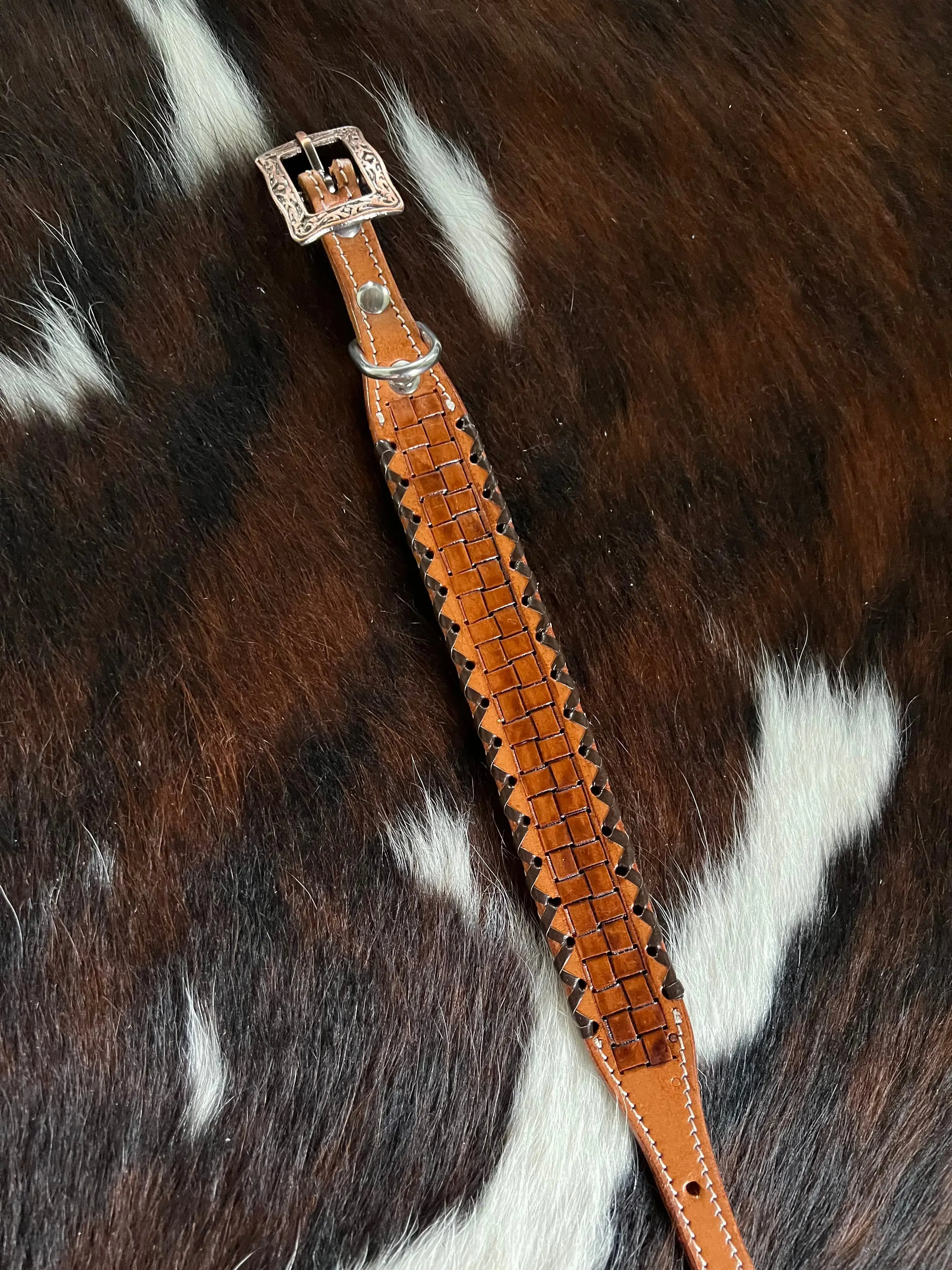 Basket Weave leather dog collar Basket Weave leather dog collar
