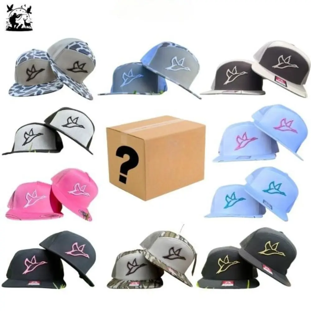 [COMBO BUY 1 GET 1] One Hat Box Sent, Embroidered Flying Combat Waterfowl 7 Panel Hat, Adjustable Hat, Standing on Snapback Hat, Outdoor Cap Gift Box for Men & Women
