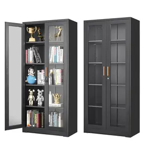 71-inch steel-framed glass display cabinet with lock and 5 adjustable shelves for collectibles, books, and wine. Freestanding cabinet Freestanding cabinet Kitchen furniture Freestanding Cupboard storage cabinets