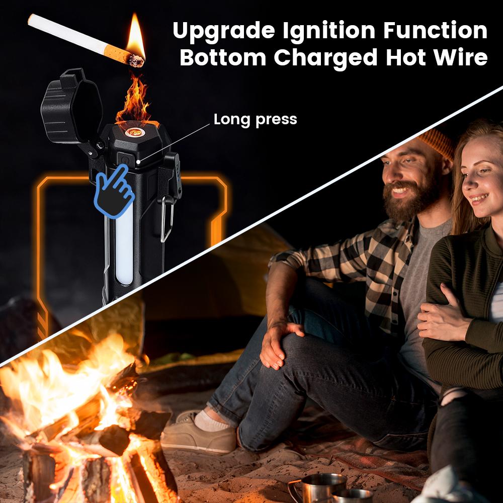 Lgnition Function Flashlight 2400-Lumen 2-in-1 Digital Display Flashlight—Rechargeable, Zoomable, Waterproof, and Adjustable Brightness—Ideal for Outdoor Camping and Emergency Situations.