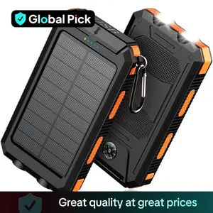 Multifunctional Outdoor Camping Flashlight, Solar Or USB Charging Power Bank with Compass Function, Durable Intelligent Indicator Light, Perfect for Camping Travel