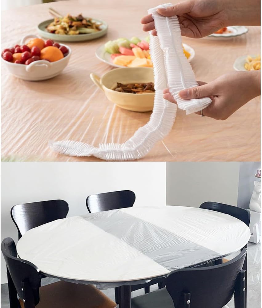 10PCS Disposable Plastic Table Cover ,Clear Elastic Edge Tablecloth Protector, Waterproof for Dining, Parties, Picnics, Camping, Easy Cleanup for Round or Rectangle Tables 10PCS Disposable Plastic Table Cover ,Clear Elastic Edge Tablecloth Protector, Waterproof for Dining, Parties, Picnics, Camping, Easy Cleanup for Round or Rectangle Tables