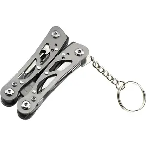 Small Multitool Pliers,Outdoor Pocket Multitools Mini Pliers, Gifts for Mens, Boys, Birthdays, Christmas, Friends, 15 In 1 Stainless Steel Accessible Tools(Grey)