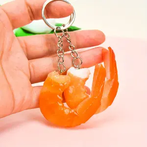 Quirky Simulated Shrimp Keychain - 1/20pcs Novelty Prawn Tail Charm for Bags & Accessories - Christmas Day Gift Idea