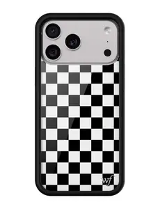 Wildflower Cases - Checkers, Limited Edition iPhone Case | Durable Protection Black and White Simple Trendy Cover Protective Rubber Custom