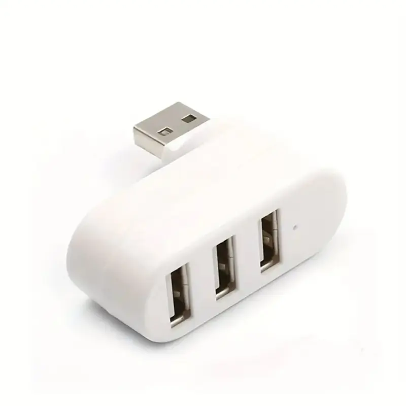 3-Port USB Adapter with USB Extension, 180° Rotatable, High-Speed, OTG-Compatible Compact Ultra-Portable Hub for Laptops, Phones, Usb Adapters