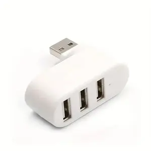 3-Port USB Adapter with USB Extension, 180° Rotatable, High-Speed, OTG-Compatible Compact Ultra-Portable Hub for Laptops, Phones, Usb Adapters