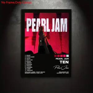 1 Piece/Set Frameless Canvas Painting Print Poster, Minimalist Style Art, Ten Album Cover. A perfect gift ideal for music culture enthusiasts, and an ideal gift for bedroom, living room, dormitory corridor, kitchen, mural, wall decor, and room decoration.