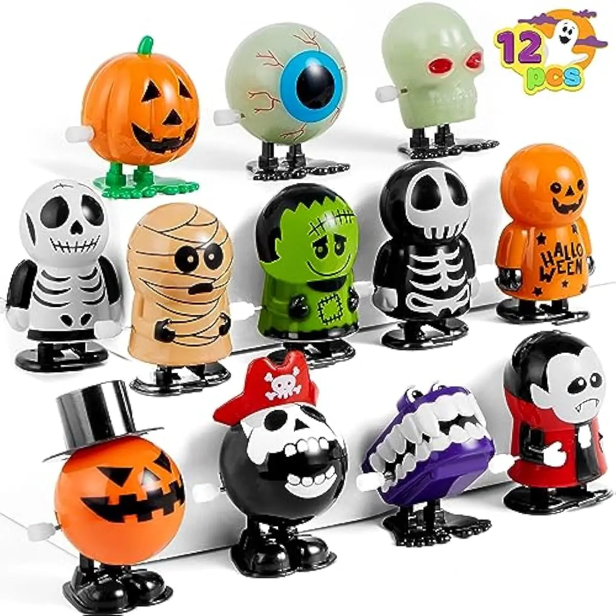 12 PCS Halloween Wind Up Toys for Kids Gifts, Wind Up Toys Bulk for Halloween Party Favors Goodie Bag Fillers, Student School Classroom Favors, Carnival Game Prizes