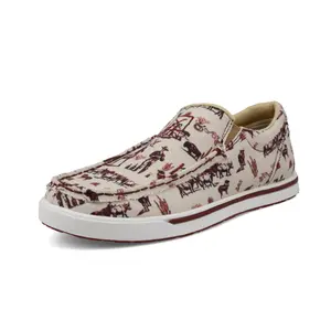 TWISTED X WOMEN SLIP ON KICKS MAROON & IVORY -WCA0073