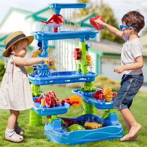 Summer Water Table, for Toddlers 3-5 4-7 Years Old, Fun Water Playset Outdoor Water Toys for Backyard, Beach, Garden,summervibes,Toddler Sand Water Table Toy,Kids Sand Water Table for Beach,Water Activity Tables Summer Gift Toys for Outside Backyard