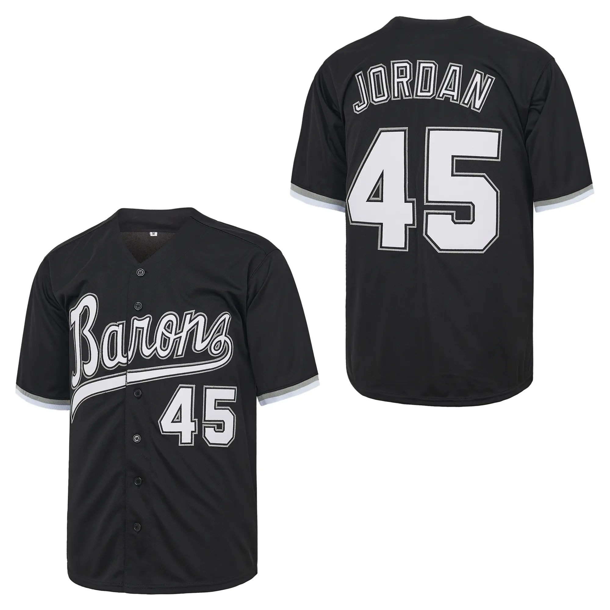 Men's Hip Hop Baseball Jersey Costume, #45 Pinstripe V-Neck Button-Down Sportswear Tops, Breathable Polyester Mesh, Jersey Costume Men's Baseball Tops, Lightweight Breathable Jersey, Sports Clothing