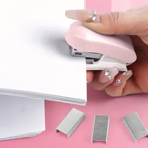Morandi Mini Stapler Set, Cute Small Office Supplies, Handheld Staplers for Students, Essential Stationery Items