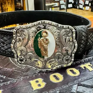 COWBOY WESTERN BUCKLE SILVER