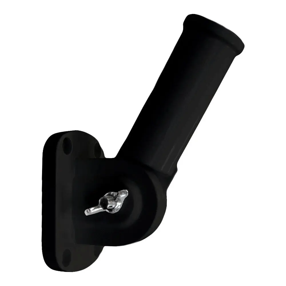 Heavy-Duty Adjustable Aluminum Outdoor Flag Pole Bracket - Black Finish, 3.5in Holder, Angle-Adjustable Garden Accessories, Fits 6ft Spinning Stabilizer Pole