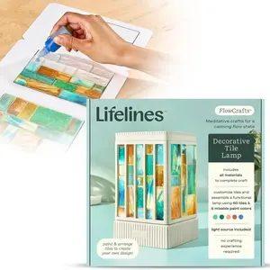 DIY Tile Lamp Kit – Customizable Light with 60 Tiles, Paints & LED – Flowcrafts Sensory Craft for Teens & Adults