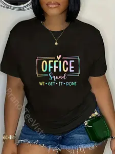 100% Cotton Office Squad We Get It Done Back to School Happy First Day T-Shirt