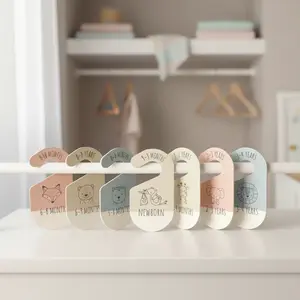 Baby Wardrobe Partition Board, 8 Counts/set Cute Animal Design Baby Clothes Storage Board, Home Organizer for Newborn Supplies