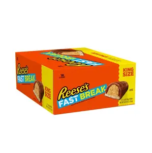 Reese’s Fast Break King Size Chocolate Dessert Snack Bars, 18-Pack, 3.5 oz Each