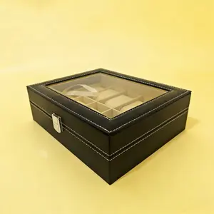 Luxury Watch Storage Box Jewelry Organizer with Removable Trays Perfect Gift for Men Watch Collectors Dad Husband