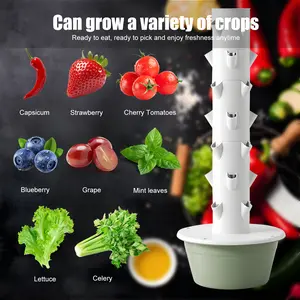 Modern Indoor Hydroponic Growing Tower Kit with Tank, 5/7 Layers Vertical Vegetable Planter Garden, 20/28 Holes (Home Improvement, Garden Supplies, Greenhouses & Seed Starters)