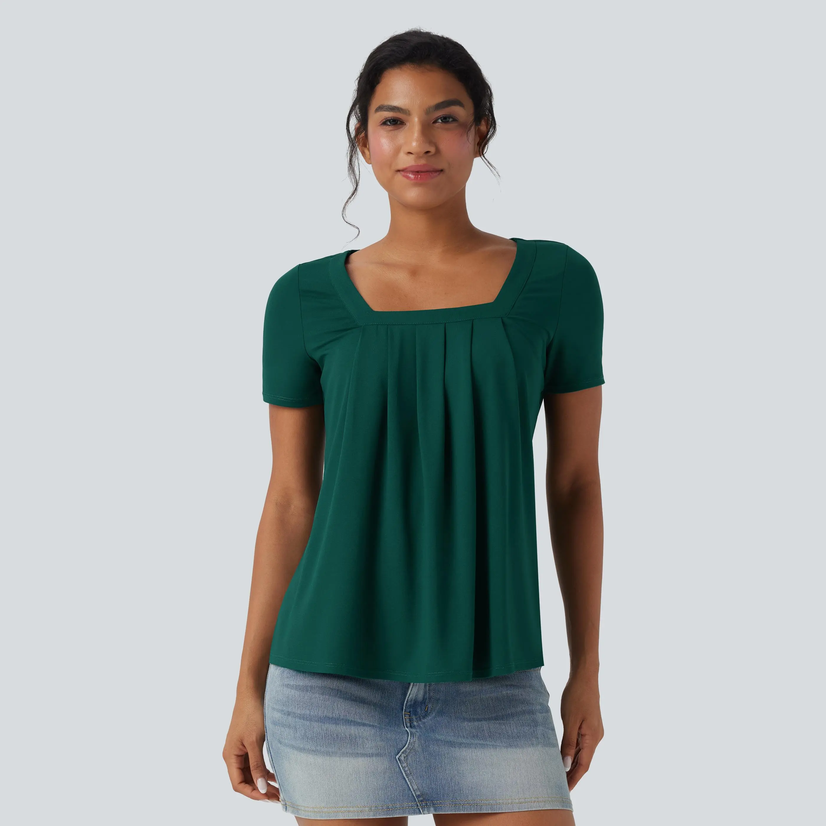 Halara Square Neck Short Sleeve Casual Top