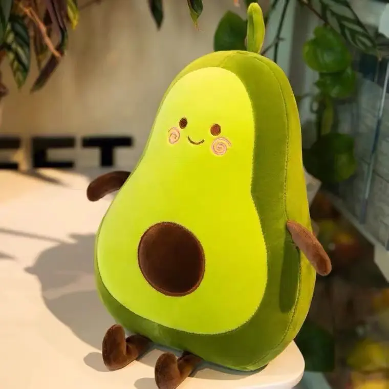 CHUBBYJOY Cute Avocado Plush Body Pillow, 11"15" Ultra Fluffy Squishy Fruit Stuffed Animal Doll, Kawaii Soft Cushion for Kids, Lovely Decor Toy for Sofa Bedroom, Perfect Cute Girly Birthday Holiday Gift for Fruit Plush Lovers