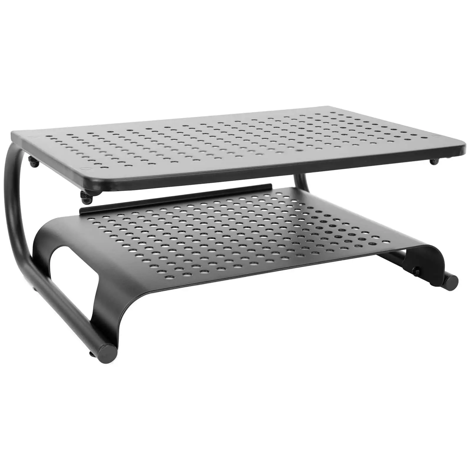 Mount-It! Ergonomic Home Office 2-Tier Metal Monitor Stand, Work Accessories Desk Gadget with Extra Shelf & Keyboard Shelf, 11-32" Screens/Laptops Riser, Easy-Assemble Organizer, 14"Wx9.25"Dx5.6"H, Max 44lbs Load