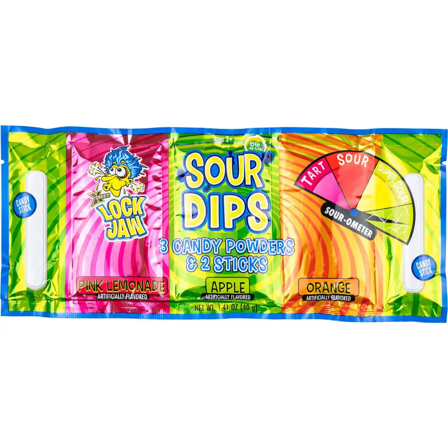 Xtreme Lock Jaw Sour Dips | Pink Lemonade, Apple & Orange