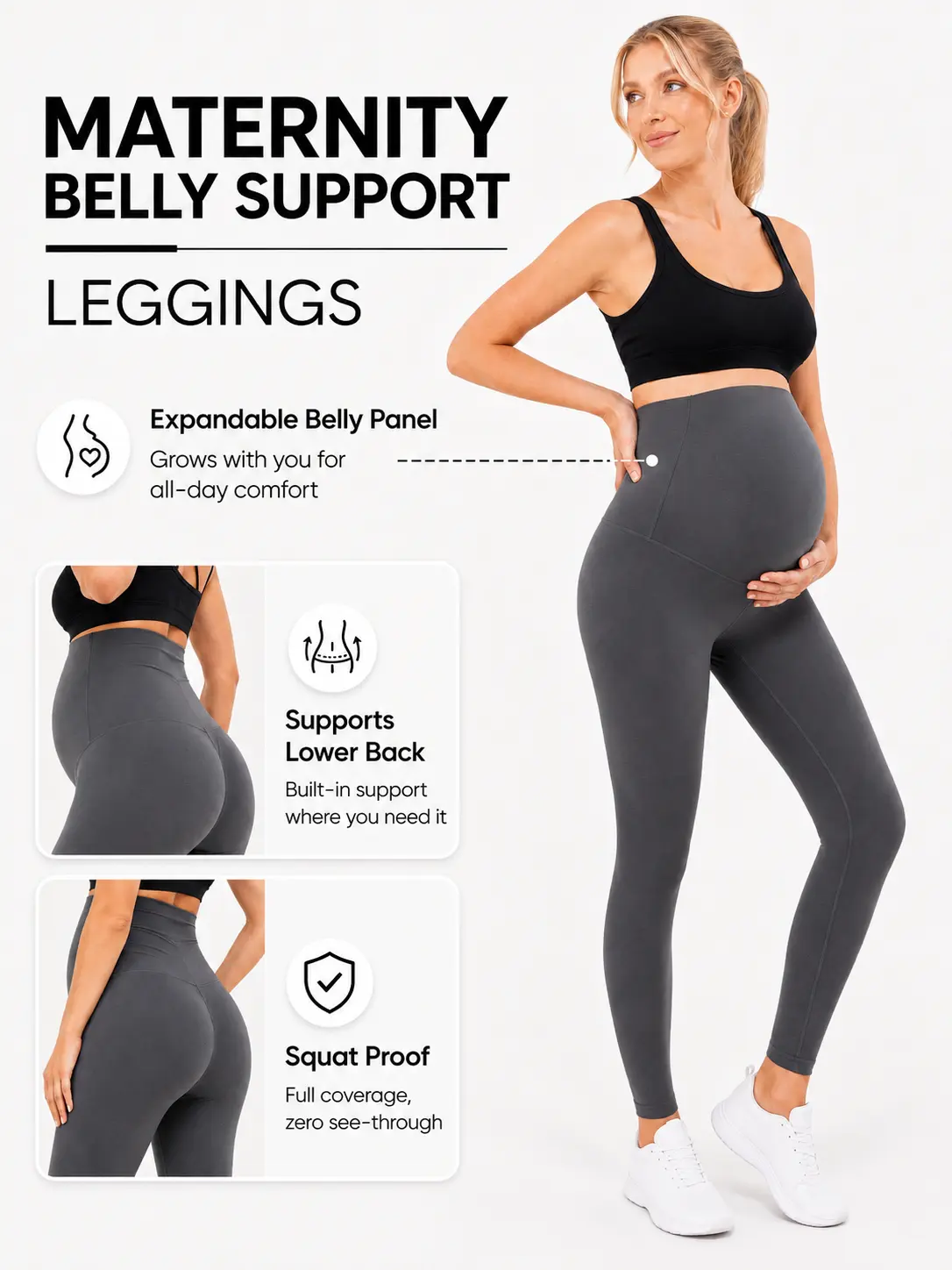 Maternity Shaping Leggings for Women, High-Waist Tummy Support, High-Stretch Figure-Hugging 3/4-Length Pregnancy Capri Shorts, Breathable Slimming Outerwear & Underwear, Summer Essential for Pregnant Moms