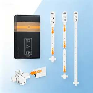 Adjustable Disassembly Power Outlet Extender with 2 USB-A and USB-C Ports, 360° Rotating Plug for Hard-to-Reach Sockets, Wall Outlet Expander for Nightstands Sofa and Desks, 6 to 35 Inch Extension Cord