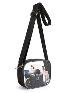 Transparent PVC Crossbody Bag, Waterproof Clear Purse for Travel, Gym, Concert & Security, Money Storage Pouch, Phone Wallet Bag, Durable Design, Casual Crossbody Bags