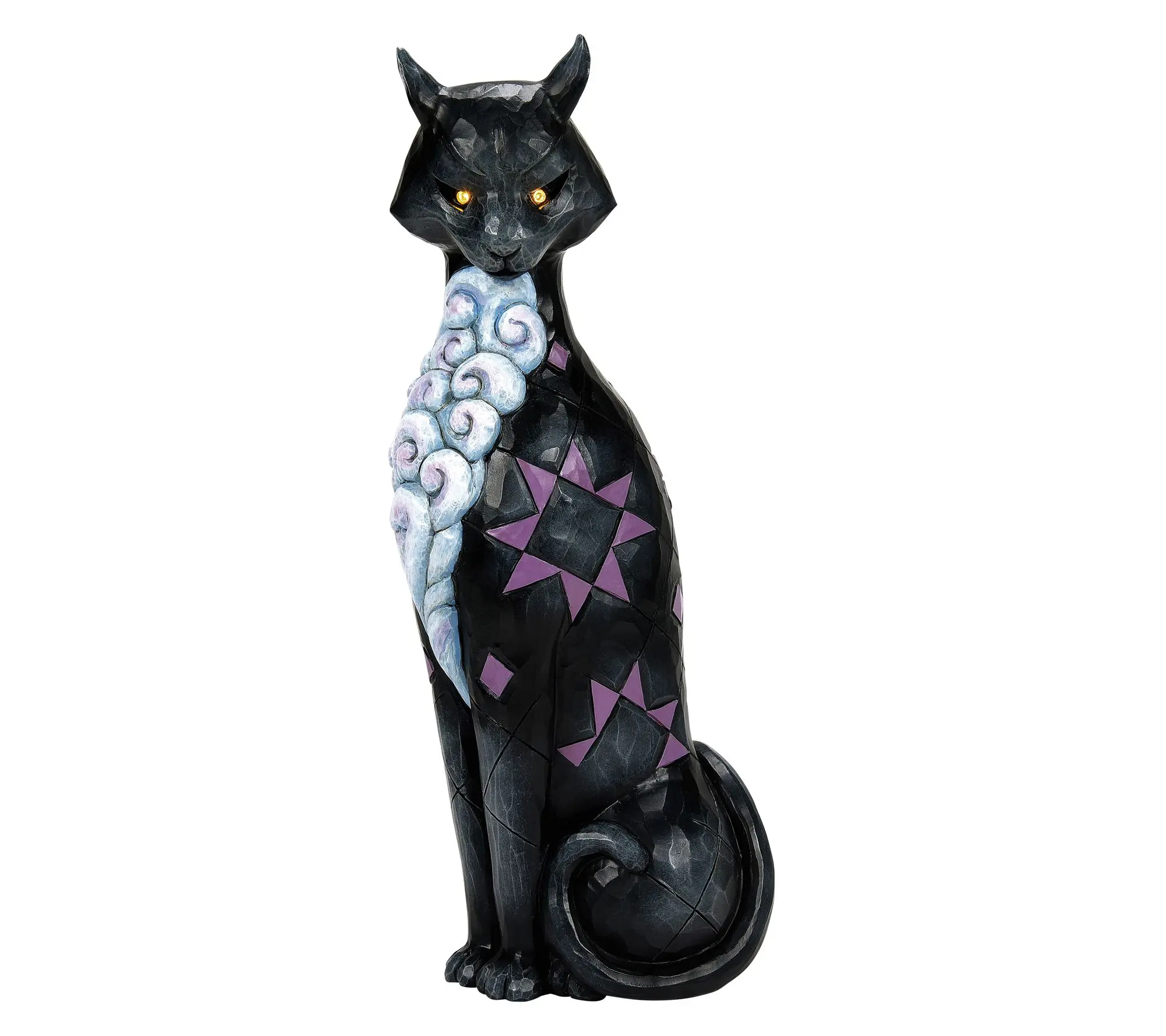 Jim Shore Heartwood Creek Vintage Cat with LED Glow Eyes