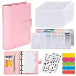 A6 Budget Binder Cash Envelope System Set – Zipper Pockets, Refillable Notebook, Expense Tracker Sheets & Label Stickers – Personal Finance Planner, Money Saving Organizer, Budgeting Journal for Cash Stuffing, Savings Challenges & Debt Tracker