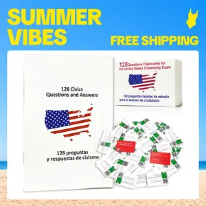 STICQUE US Citizenship Flash Cards 2026 with 128 Civics Questions and English Literacy Cards for Naturalization Test