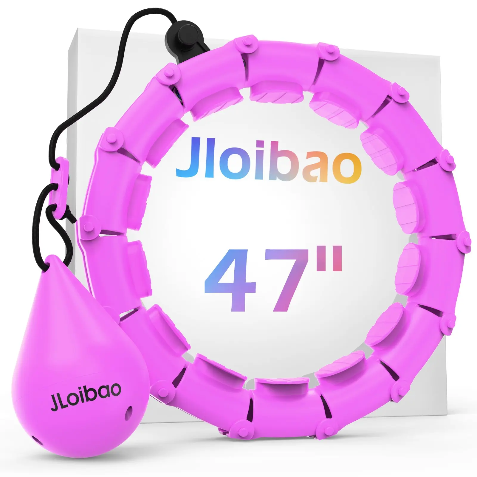 47 Inch Weighted Exercise Hula Hoop for Adults, Women & Beginners, Includes 24 Detachable Links, Ideal for Fitness & Workout, Weighted Hula Hoops, Exercise Equipment