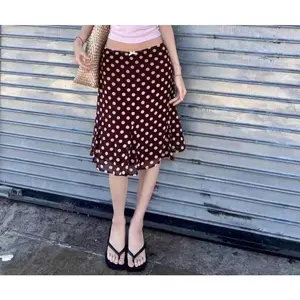 2026 Summer Korean Style Sweet Pleated Skirt Women High Waist Vintage Plaid Print Ladies Casual Chic Skirts