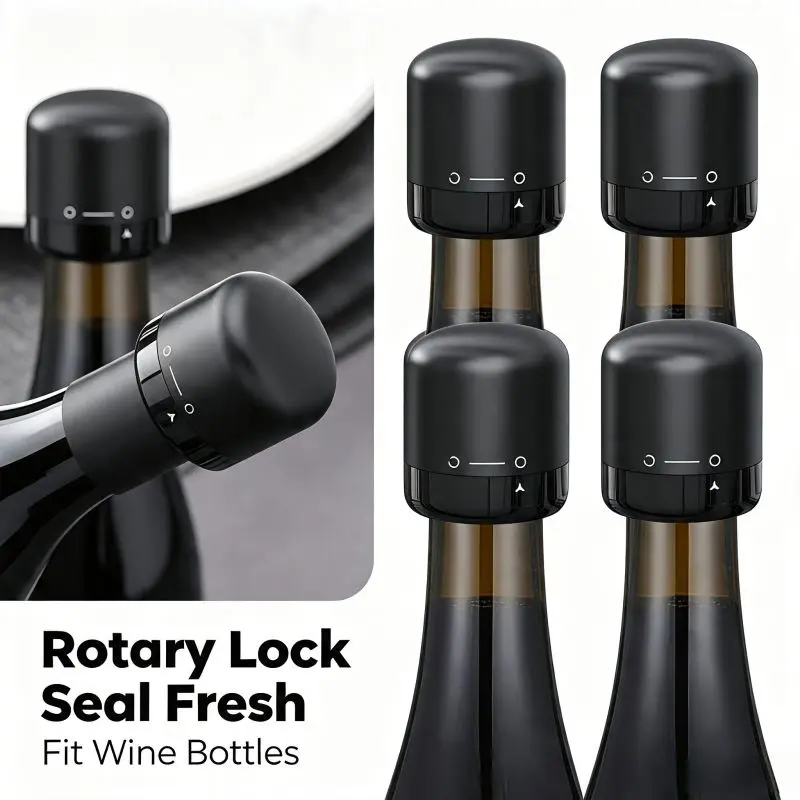 1-Pack Vacuum-Sealed Wine Stoppers—For Champagne and Wine, with Built-in Dust Protection, Leak-Proof and Vented Reusable Wine Stoppers—A Holiday Must-Have and the Perfect Gift