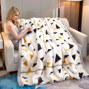 Geometric Pattern Blanket, 1 Count Soft Comfortable Throw, Cozy Throw Blanket, Warm Napping Blanket for Home Office Travel, Soft Blankets