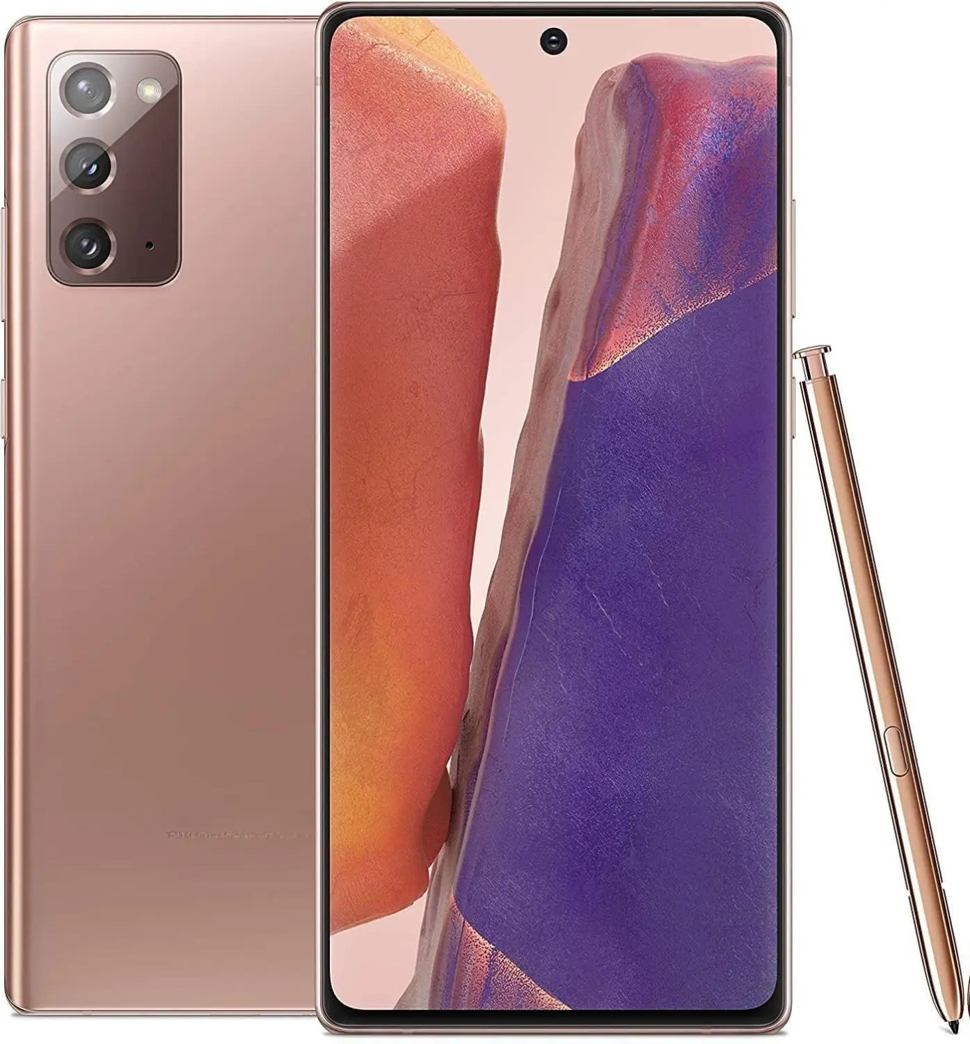 REFURBISHED Samsung Galaxy Note 20 5G Smartphone - Unlocked, Bronze, 128GB, Like New, Mobile Cellphone with Camera & Charging Capabilities, Rear
