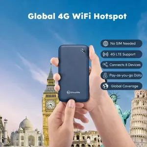 GlocalMe UPP Portable WiFi Hotspot - Global Travel Internet Router (No SIM Needed), 4G LTE Mobile Hotspot for International Travel, Connect 8 Devices, Pay-As-You-Go Data