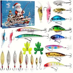 Christmas Countdown Fishing Calendar - 24 Day Fishing Set for Adult Men and Teen Boys - 2025 Christmas Surprise