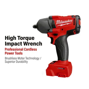Milwaukee M18 High Torque Impact Wrench | Bare Tool | Heavy Truck & Industrial Use | Brushless Rechargeable | 900/1100 ft-lb Tightening/Loosening Torque