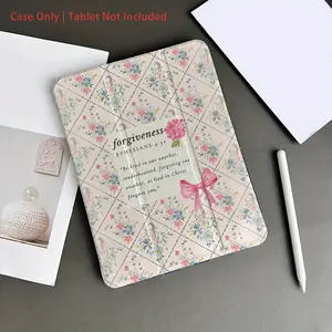 Soft floral design with scripture verses, featuring an adjustable stand and pen slot, and a foldable, anti-slip TPU protective case. Suitable for Samsung, iPad mini, iPad Air, iPad Pro/iPad 10th generation, 11th generation, and other iPad series.