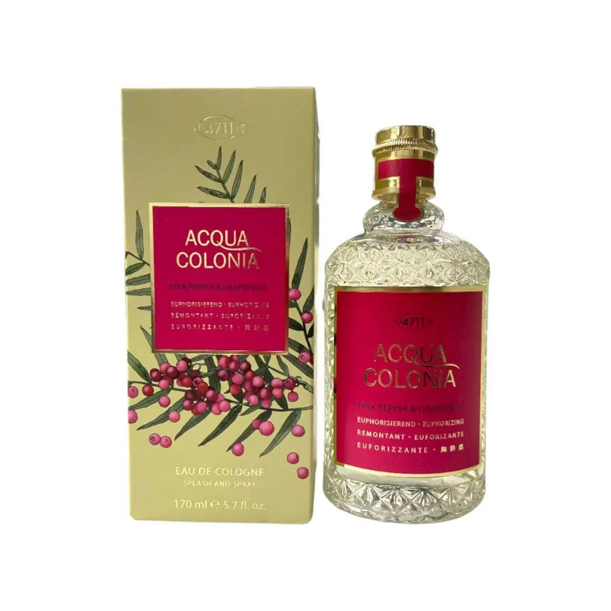 4711 Pink Pepper & Grapefruit Fresh Unisex EDC Fragrance - 5.7oz, Aromatic Fruit-Based Refreshing Scented Mood Unisex Fragrance, Uplifts Mood, New Box, Aromatic Unisex Fragrance