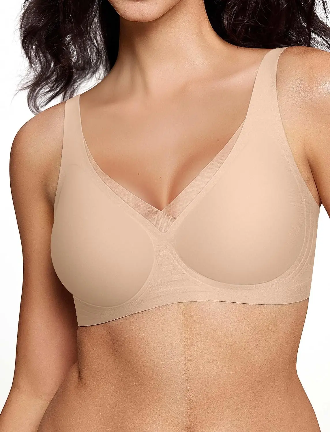 Wireless Triangle Bralettes for Women Plunge Unlined Bras No Underwire Comfortable Unpadded Everyday Tshirt Bra
